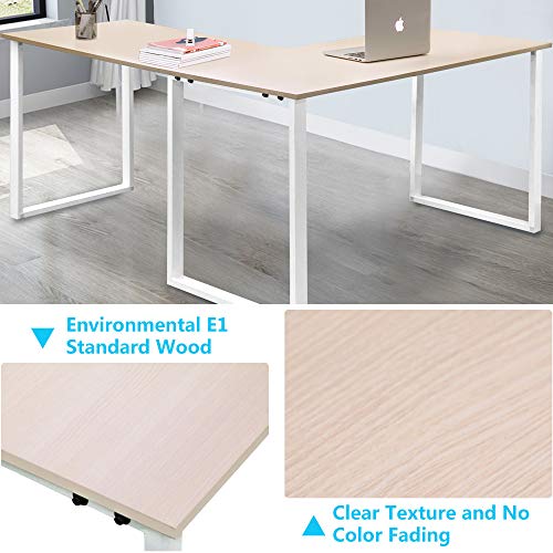 joupugi Computer Corner Desk, L-Shaped Desk Writing Gaming Gamer Command Center Workstation Desk for Home Office