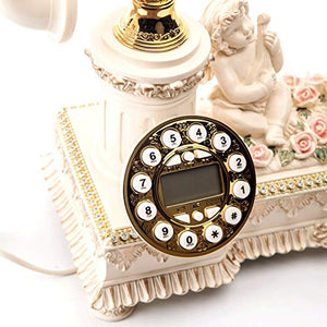 OPiCa Antique Decoration Retro Telephone - Cupid Design - Wired Home Landline Mobile Phone