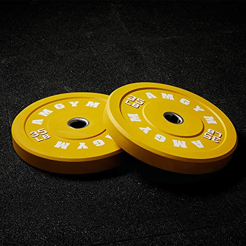 AMGYM Color Olympic Bumper Plate, Weights Plates, Bumper Weight Plate, Steel Insert, Strength Training(35LB,Pair)