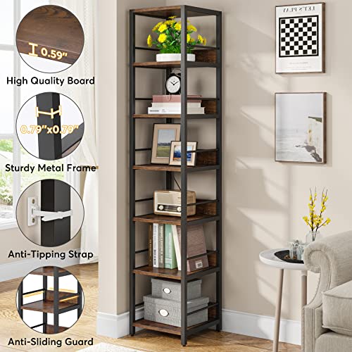Tribesigns 6-Tier Corner Shelf Set of 2, 75 Inch Tall Bookshelf Storage Rack