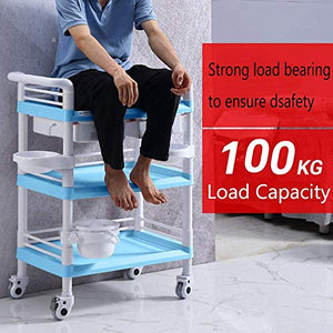 GaRcan Heavy Duty Medical Utility Cart with Drawers, Green, 3 Tier, 100-150Kg Capacity