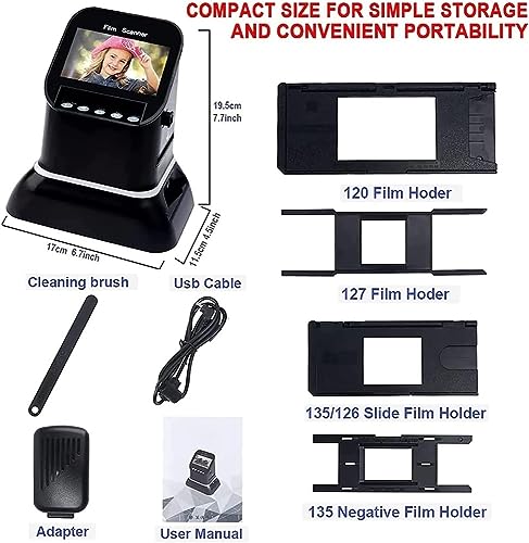 MAHWER Digital Film Converter, High Resolution Portable Film Scanner, Convert Negative & Slides to Digital JPEG, 22MP