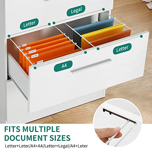 YITAHOME 4-Drawer Vertical File Cabinet, White, Assembly Required