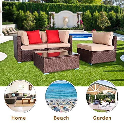 HopeHope 4-Piece Outdoor Wicker Conversation Bistro Set