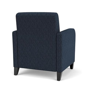 Lesro Siena Fabric Lounge Reception Guest Chair in Blue/Black