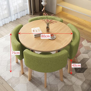 LXURY Round Conference Table Set for 4, Office Reception Room Club Table and Chair