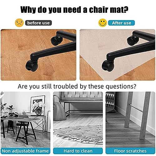 HOBBOY Clear Vinyl Hard-Floor Chair Mat Runner Rug - Waterproof Protector, 1mm Thick