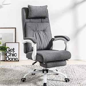 KouRy Office Chair with Adjustable Tilt Angle and Thick Padding, Gray