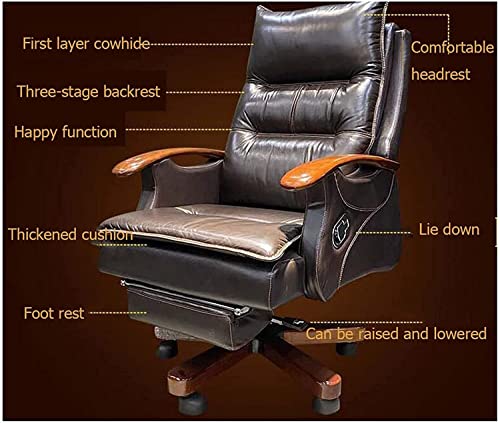HUIQC Ergonomic Managerial Executive Chair with Footrest - Brown