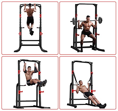 Bueuwe Power Tower Adjustable Height Workout Pull Up & Dip Station Multi-Function Home Gym Strength Training Fitness Equipment