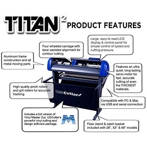 28-inch USCutter Titan 2 Vinyl Cutter/Plotter with Stand, Basket and Design and Cut Software