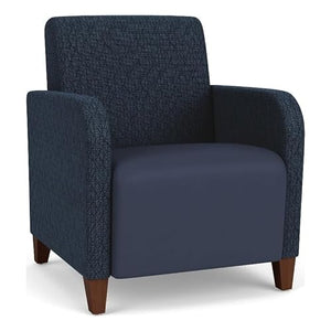 Lesro Siena Walnut/Blue Lounge Reception Guest Chair