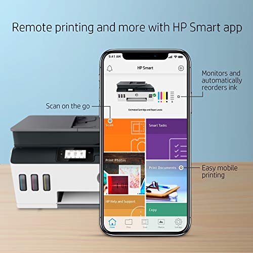 HP Smart -Tank Plus 651 Wireless All-in-One Ink -Tank Printer | up to 2 Years of Ink in Bottles | Auto Document Feeder | Mobile Print, Scan, Copy (7XV38A)