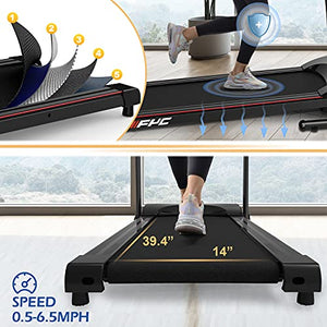 FYC Folding Treadmills for Home Compact Treadmill Electric Motorized Exercise Fitness Running Machine with Mobile Phone & Water Bottle Holder, 12 Preset Programs