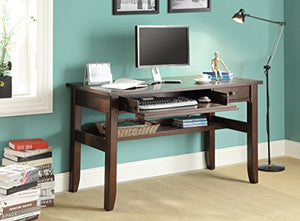 INSPIRED by Bassett Hainsworth Writing Desk with Java Finish Veneer Top and Wood Frame