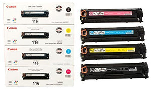 Original Canon 116 Black, Cyan, Magenta, Yellow for the Canon Color imageCLASS MF8050Cn, 8080Cw Sealed In Retail Packaging