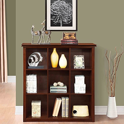 WYNDENHALL Stratford Auburn Brown 9 Cube Solid Wood Bookcase & Storage Unit