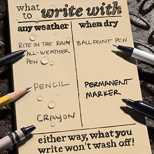 Rite in the Rain All-Weather Complete Field Planner Kit, 4 5/8" x 7 " Tan Sheets, Tan Cover (No. 9255T)