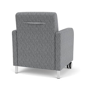 Lesro Siena Polyurethane Lounge Reception Guest Chair in Gray/Steel