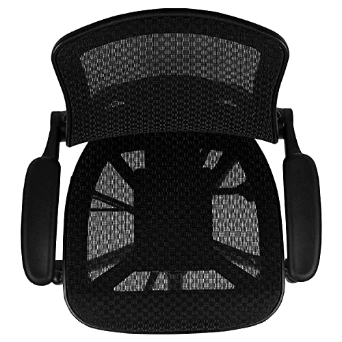 EMMA + OLIVER Mesh Drafting Chair with Flip-Up Arms