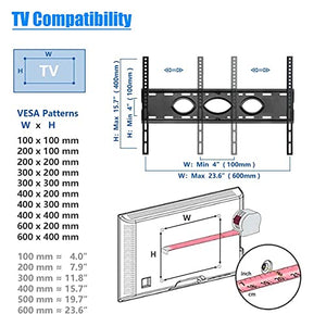 Generic TV Stand Tall Floor Standing for 32-75 Inch TV, Mobile On Wheels with Storage Shelf, Black