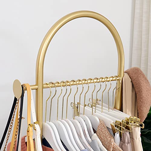 BinOxy Freestanding Coat Rack Floor Lamp - Marble Hanging Bag Shelf Gold Black Coat Stand