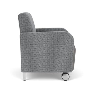 Lesro Siena Polyurethane Lounge Reception Guest Chair in Gray/Steel