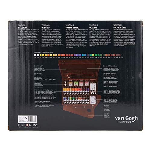 Van Gogh Oil Color Paint, 32x20ml Tubes + 2x60ml Tubes + Accessories, Wooden Box Superior Set