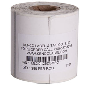 Genuine Kenco Brand Made in The USA 2" x 1.25" Mobile Printer Labels (Zebra, DataMax, Godex Compatible - No Ribbons Required). Supplied 280 Labels per Roll (100 Roll Bulk Pack)