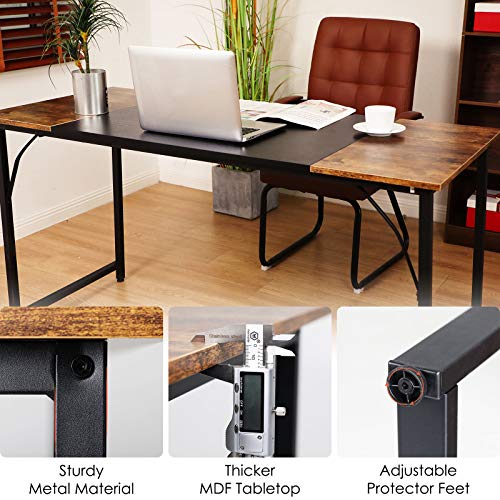 WDT Computer Home Office Writing Desk Splice Board, Black