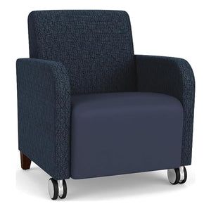 Lesro Siena Blue/Walnut Lounge Reception Guest Chair