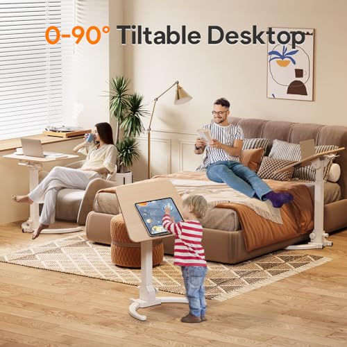 JOY worker Foldable Mobile Standing Desk, Height Adjustable Sit Stand Desk