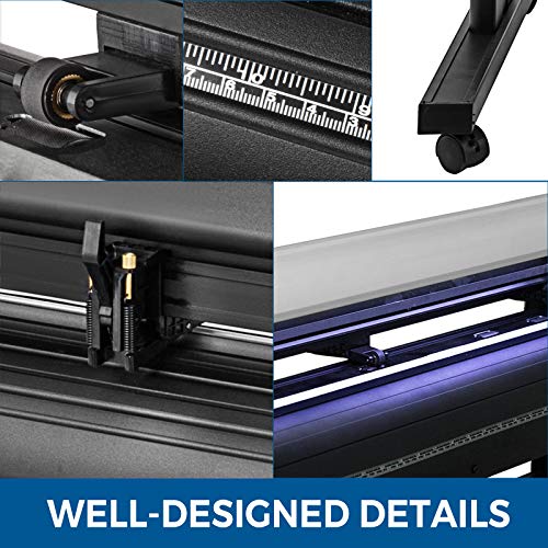 VEVOR Vinyl Cutter 28 inch Vinyl Cutter Machine Semi-Automatic DIY Vinyl Printer Cutter Machine Manual Positioning Sign Cutting with Floor Stand Signmaster Software