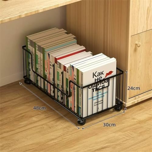 GaRcan Desk-Side Small Bookshelf with Wheels