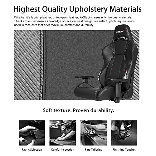 AKRacing Masters Series Premium Gaming Chair with High Backrest, Recliner, Swivel, Tilt, 4D Armrests, Rocker and Seat Height Adjustment Mechanisms with 5/10 Warranty - Carbon Black