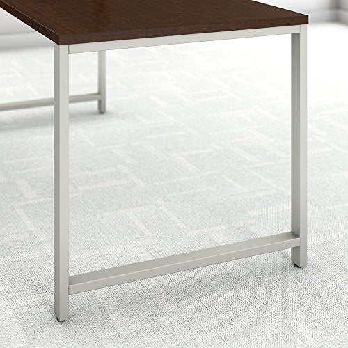Bush Business Furniture 400 Series 72W x 30D Table Desk with Credenza and 3 Drawer Mobile File Cabinet in Mocha Cherry
