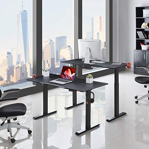 Mr IRONSTONE Electric Height Adjustable Desk 47.2" Standing Desk Sit to Stand Home Office Computer Desk & L-Shaped Desk 50.8" Computer Corner Desk, Home Gaming Desk, Office Writing Workstation