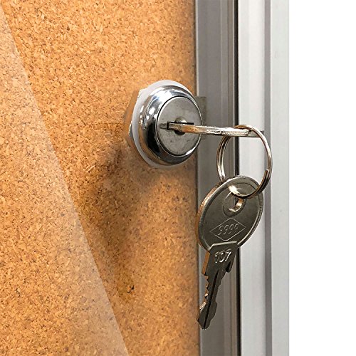 Thornton's Office Supplies Indoor Aluminum Frame Wall Mount Enclosed Cork Bulletin Board with Locking Door (48 x 36) Lockable Noticeboard Display Case