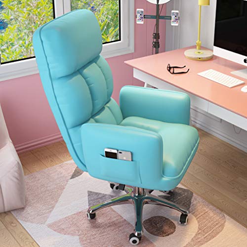 HQBL Ergonomic PU Leather Home Office Chair with Arm,180° Reclining- Height Adjustment Computer Desk Sofa Chairs with Swivel Wheel, Mid-Back-for Kid/Adult/Leisure