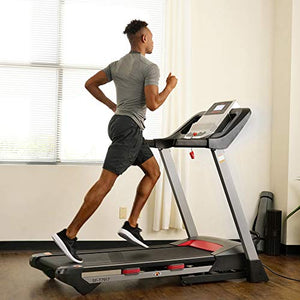 Sunny Health & Fitness Folding Treadmill for Home Exercise with 265 LB Capacity, Device Holder, Bluetooth Speakers and USB Charging - SF-T7917