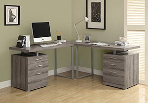 MONI73263 - MONARCH Furniture Dark Taupe Reclaimed-Look L Shaped Desk