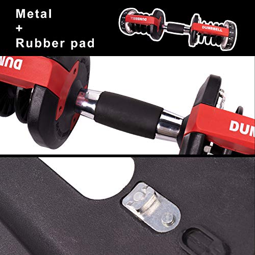 Deloboll Adjustable Dumbbell Set 50 lbs Fitness Dial Dumbbell Series Strength Training Weights Gym Equipment for Man and Women 2 pack (1 Pair)