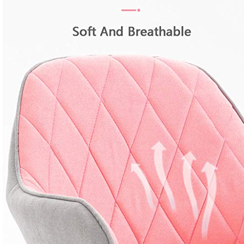 ZRN Comfy Cloth Computer Chair,Cotton and Linen Fabric Home Office Swivel Chair,Fashion Mid-Back Sofa Task Chairs
