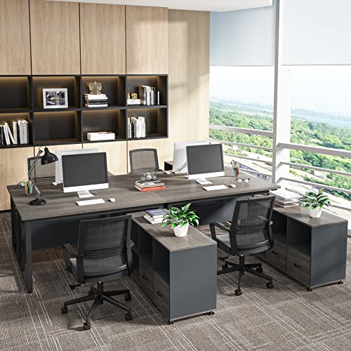 Tribesigns L-Shaped Executive Desk and File Cabinet Set (Gray, 55")