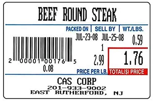 CAS LP-1000N Label Printing Scale Legal for Trade , 30 x 0.01 lb with a FREE 1 case CAS LST-8010 UPC Label, 58 x 40 mm