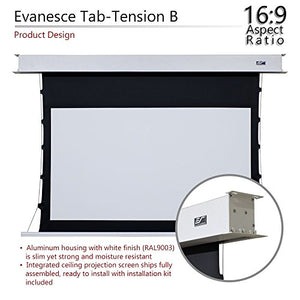 Elite Screens Evanesce Tab-Tension B, 120-inch Diagonal 16:9, 4K / 8K HD Ready, Recessed in-Ceiling Electric Tab Tensioned Projector Screen, Matte White Projection Screen Surface, ETB120HW2-E8
