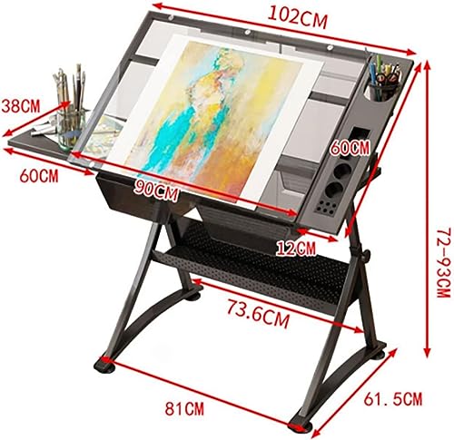 OGRAFF Drafting Table with Adjustable Height, Angle, and Storage - Drawing Desk Craft Station
