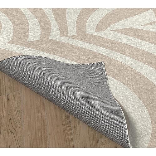HNU Foldable Rectangular Office Chair Mat 8' x 10' | Taupe/Ivory Pretty Print | Water Proof
