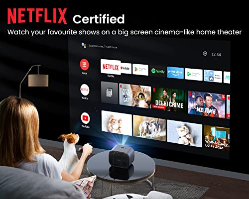 etoe 4K Android TV Projector with Auto Focus, 600 ANSI Lumens, Dual 10W Speakers