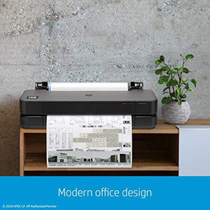 HP DesignJet T210 Large Format Compact Wireless Plotter Printer - 24" (8AG32A), with Standard Genuine Ink Cartridges (4 Inks) - Bundle